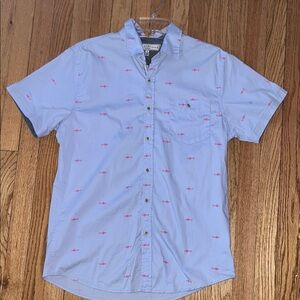 Men's Blue Shirt with Pink sharks